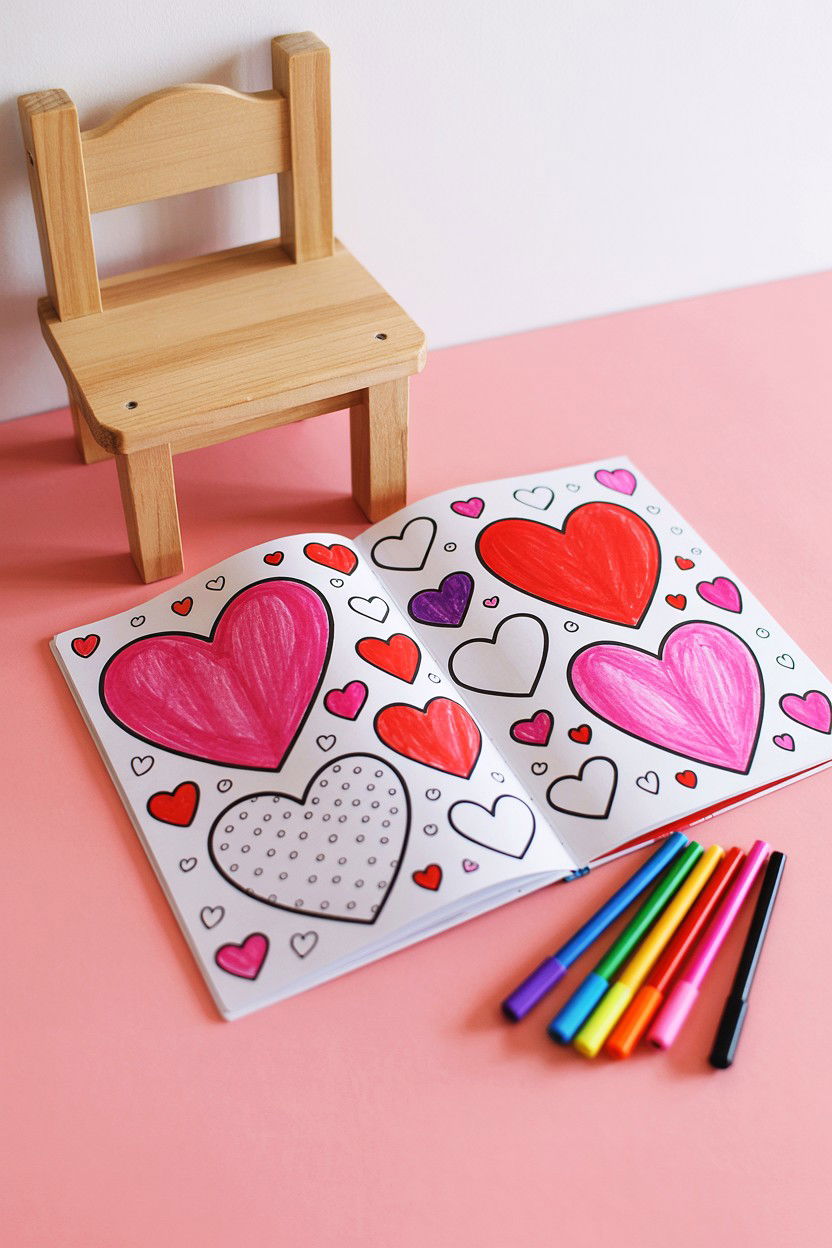 Valentine Coloring Book - 25 Valentine's Day Gifts for Toddlers