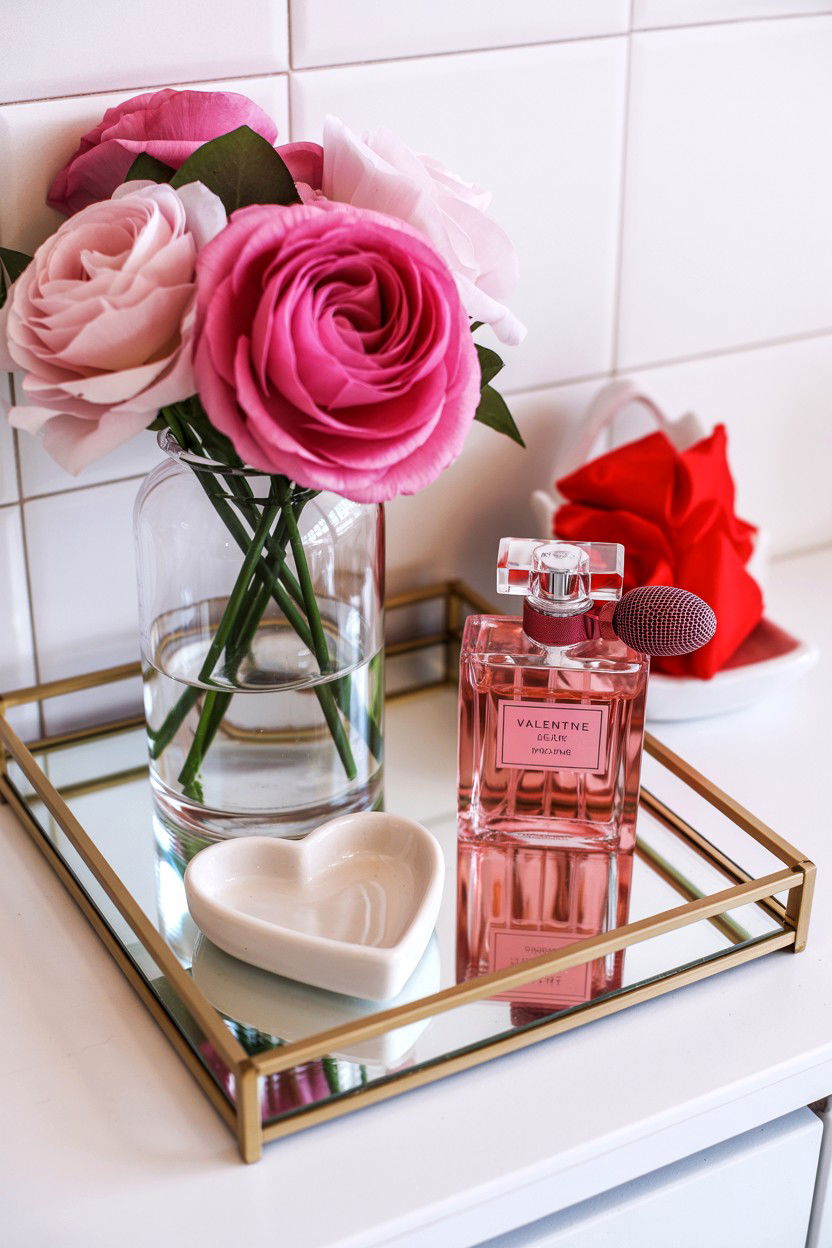 Valentine Countertop Display - 25 Valentine's Day Bathroom Decor Ideas