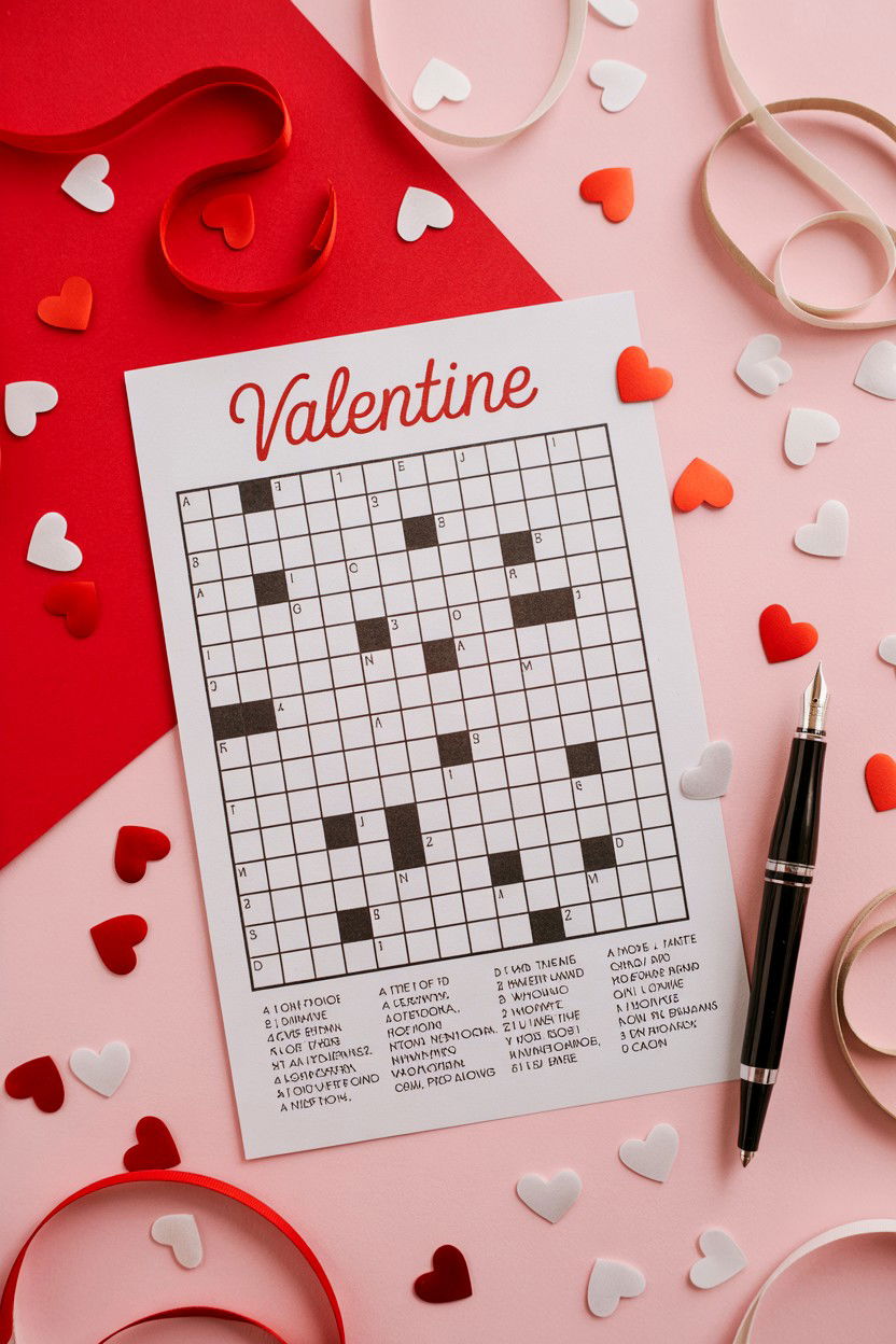 Valentine Crossword Puzzle - 25 Valentine's Day Word Games