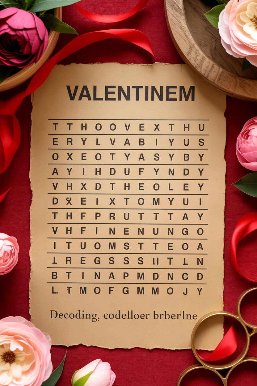 Valentine Cryptogram - 25 Valentine's Day Word Games