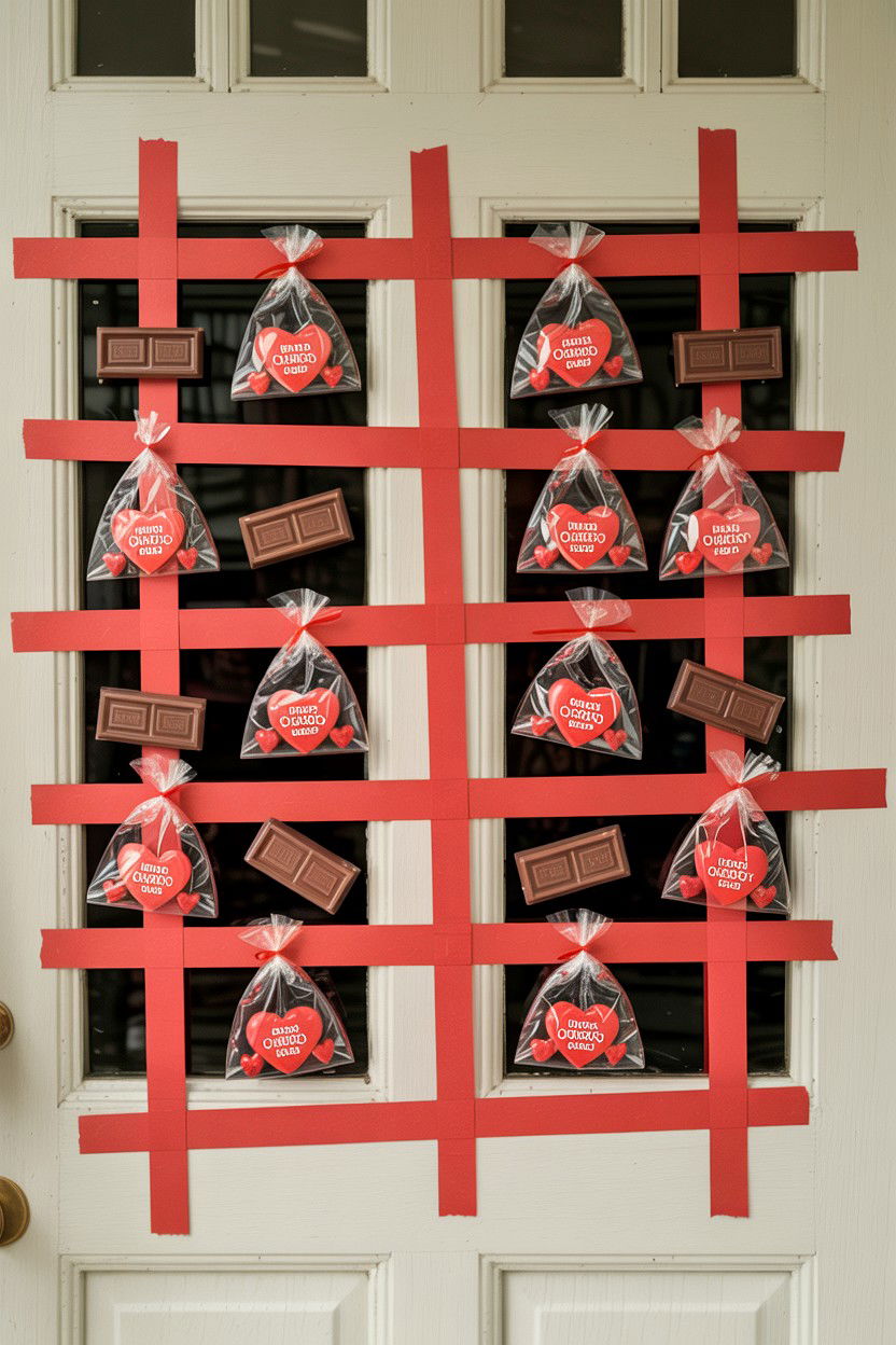 Valentine Door Candy Hanger - 25 Valentine's Day Door Surprise Ideas