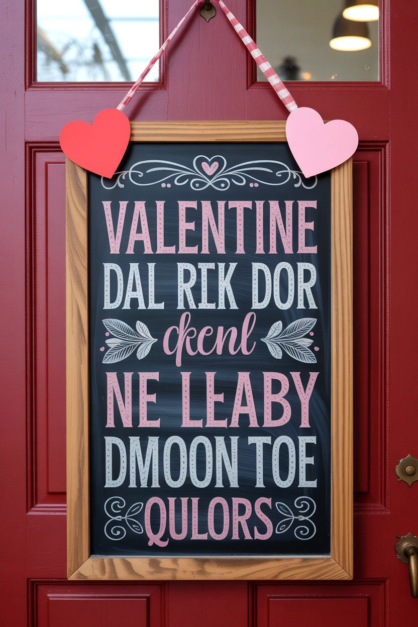 Valentine Door Chalkboard Sign - 25 Valentine's Day Door Surprise Ideas