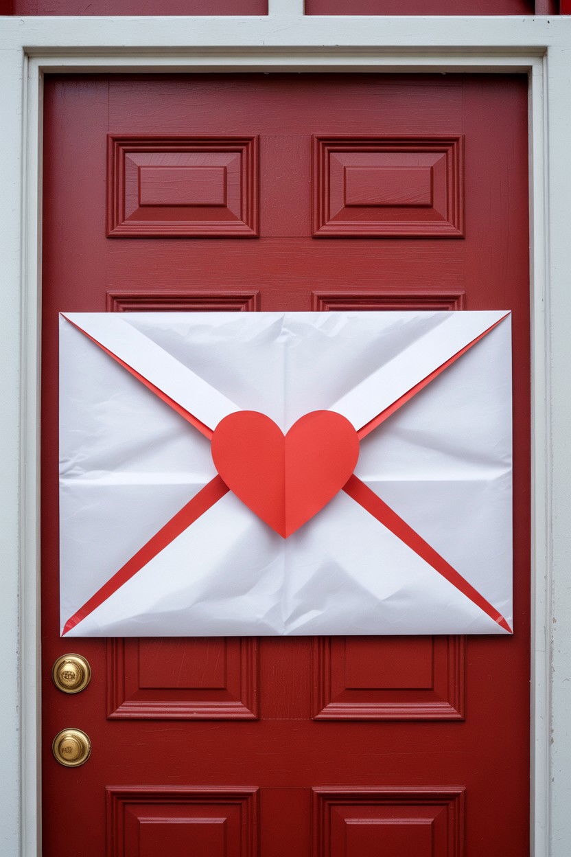 Valentine Door Giant Envelope - 25 Valentine's Day Door Surprise Ideas