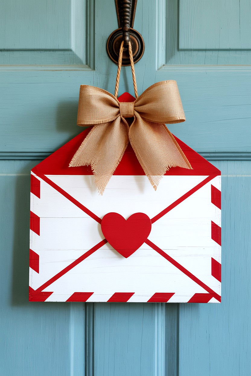 Valentine Door Hanger - 25 Valentine's Day Front Door Ideas