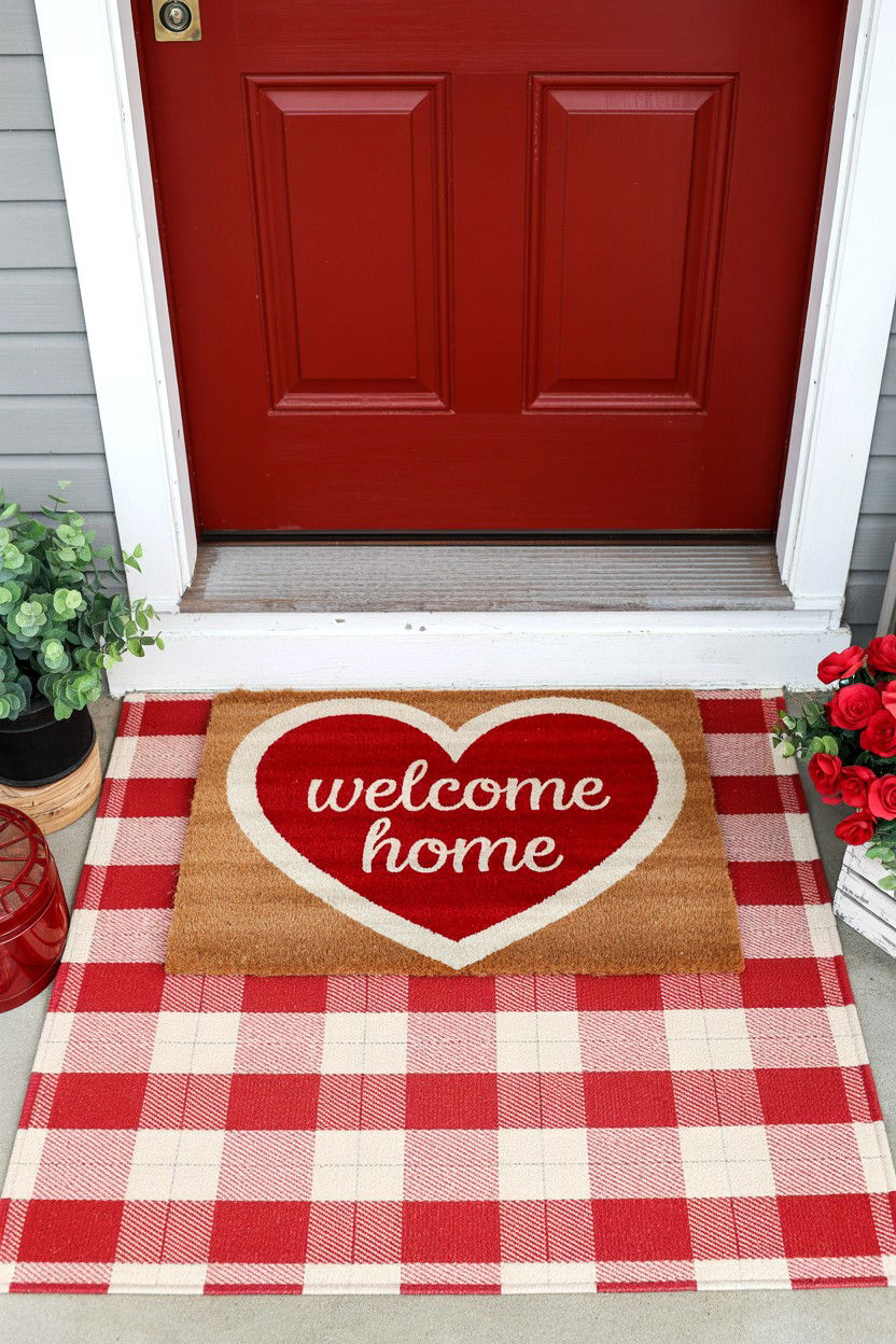 Valentine Door Mats - 25 Valentine's Day Patio Decorating Ideas