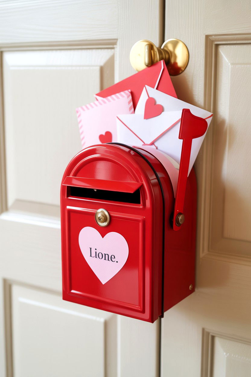 Valentine Door Mini Mailbox - 25 Valentine's Day Door Surprise Ideas