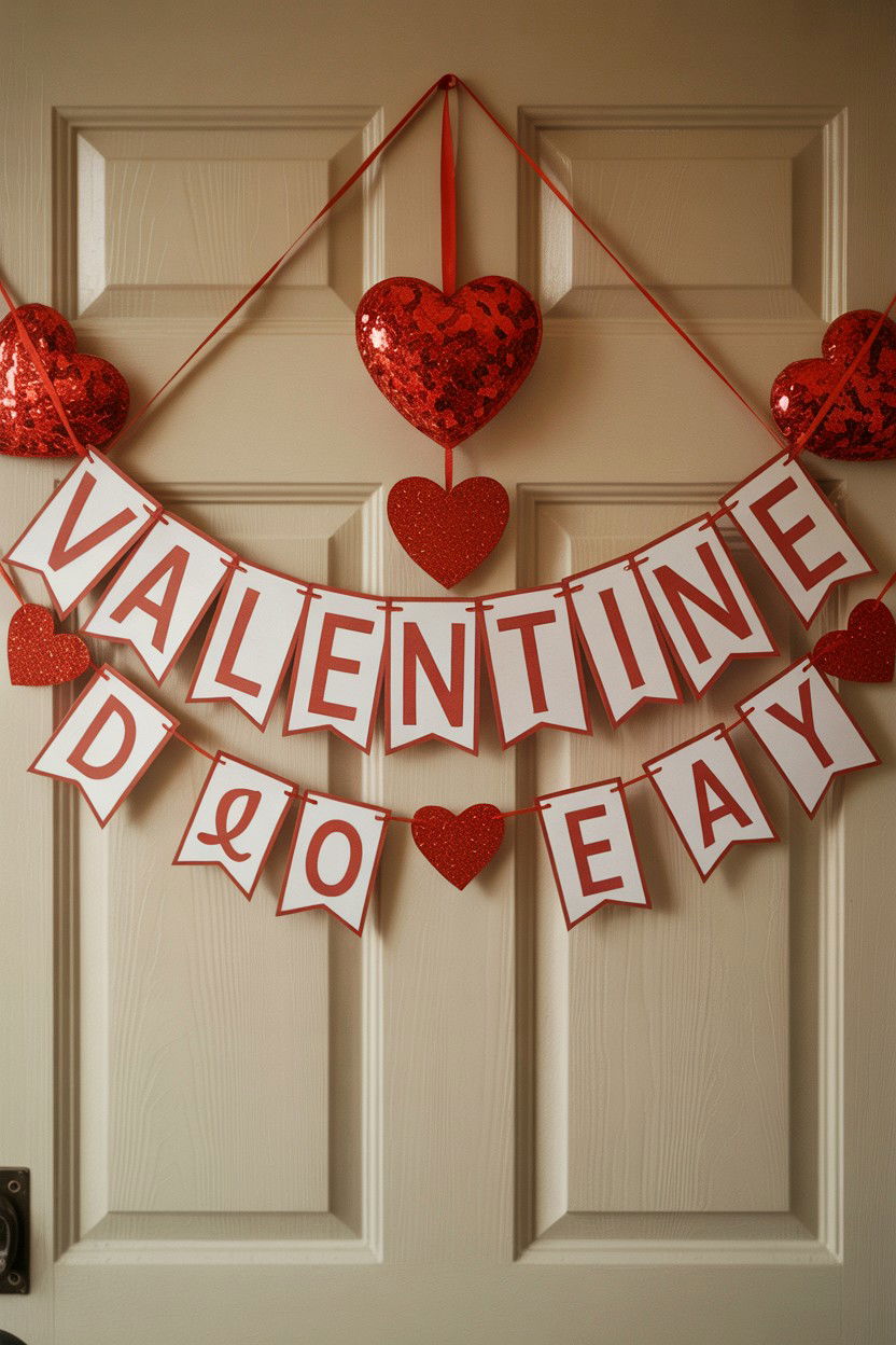 Valentine Door Personalized Banner - 25 Valentine's Day Door Surprise Ideas