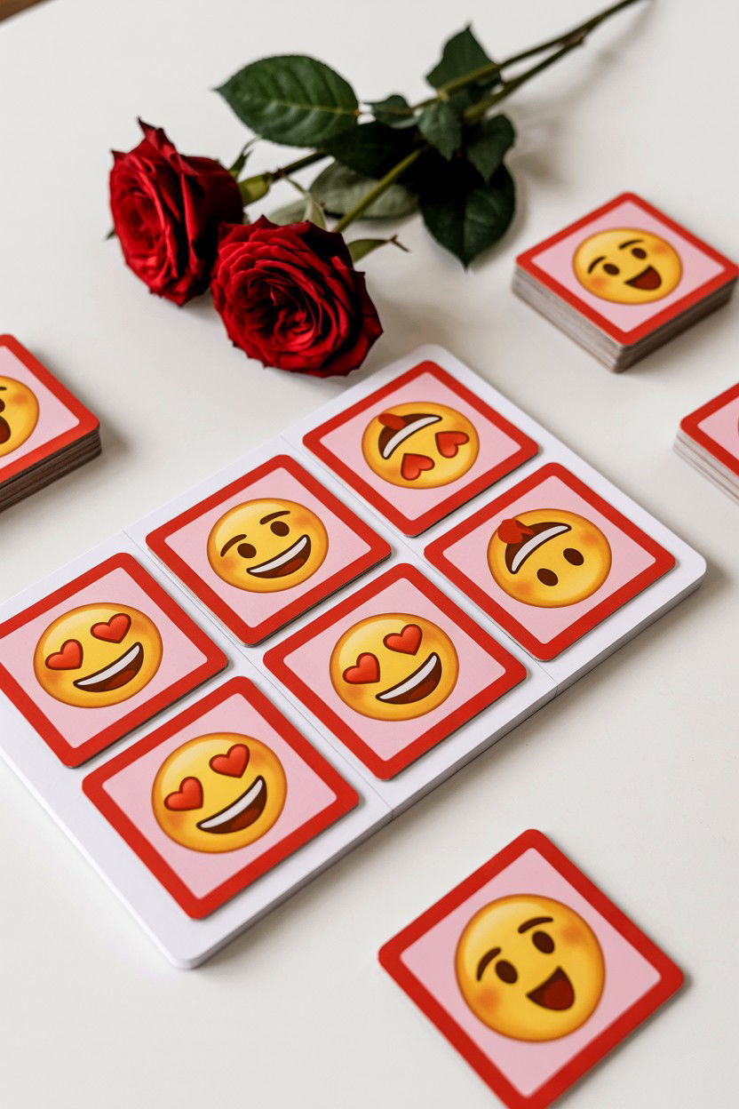 Valentine Emoji Memory Game - 25 Valentine's Day Memory Games