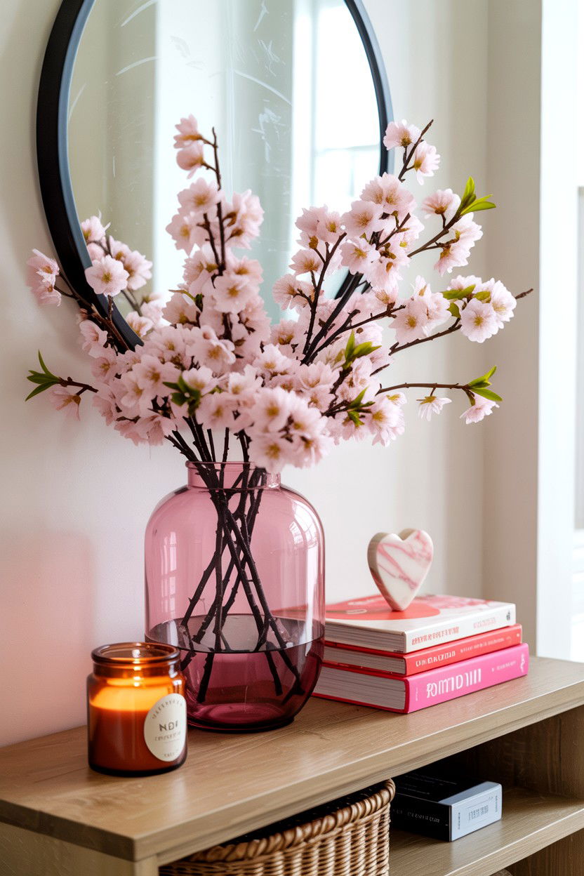Valentine Entryway Table - 25 Valentine's Day Vignette Ideas