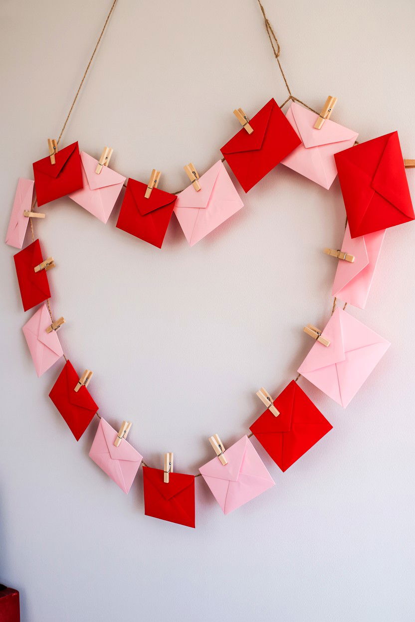 Valentine Envelope Wall Countdown - 25 Valentine's Day Countdown Calendar Ideas
