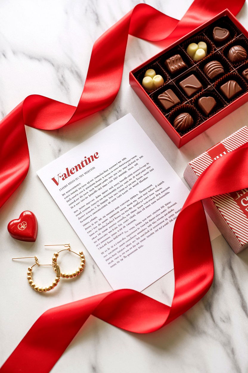 Valentine Flat Lay - 25 Valentine's Day Instagram Photo Ideas