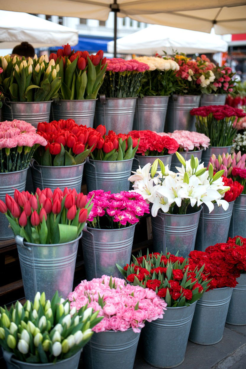 Valentine Flower Market - 25 Valentine's Day Photo Dump Ideas