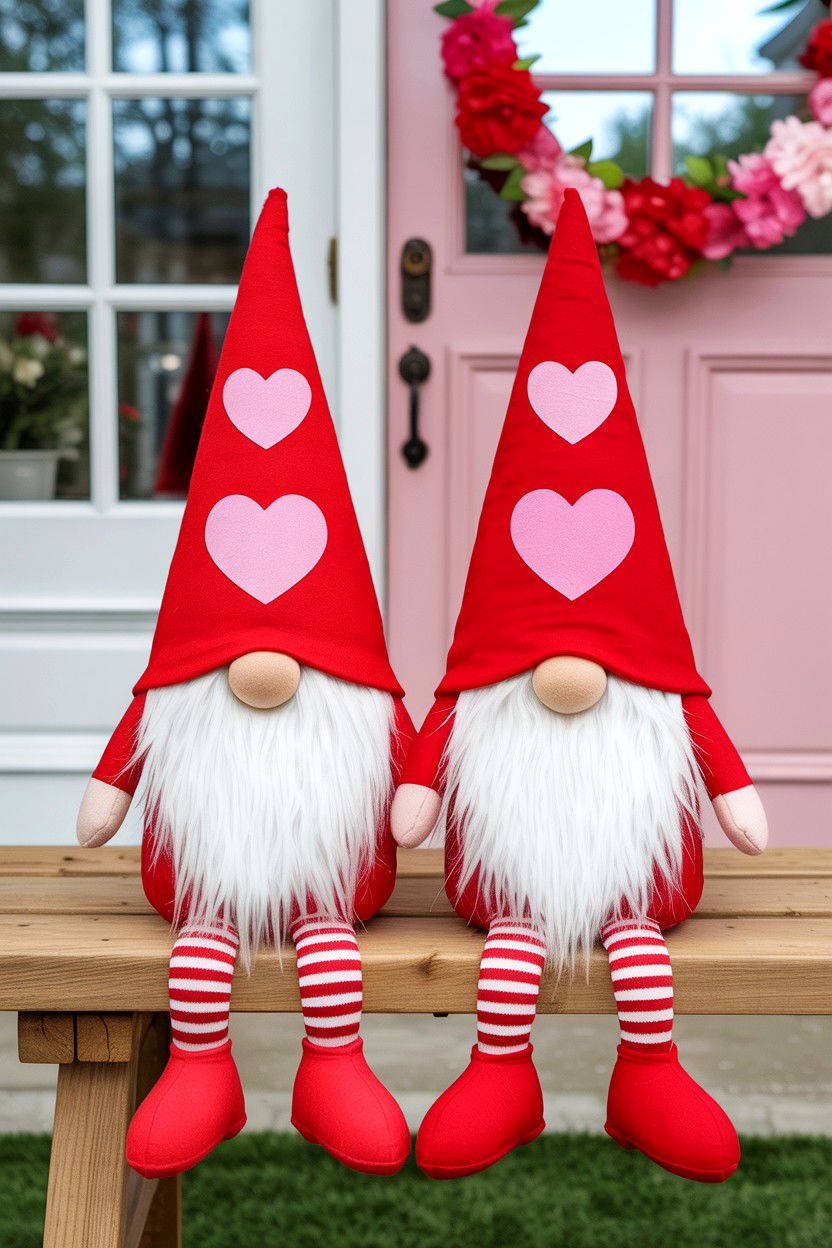 Valentine Gnome Decor - 25 Valentine's Day Entry Way Decor Ideas