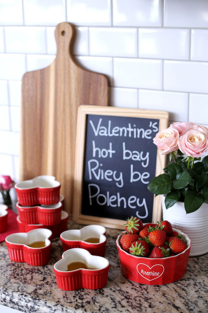 Valentine Kitchen Counter - 25 Valentine's Day Vignette Ideas