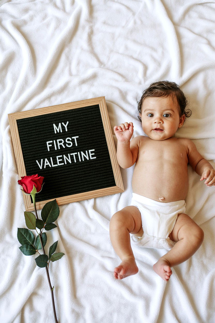 Valentine Letter Board - 25 Valentine's Day Baby Photo Ideas