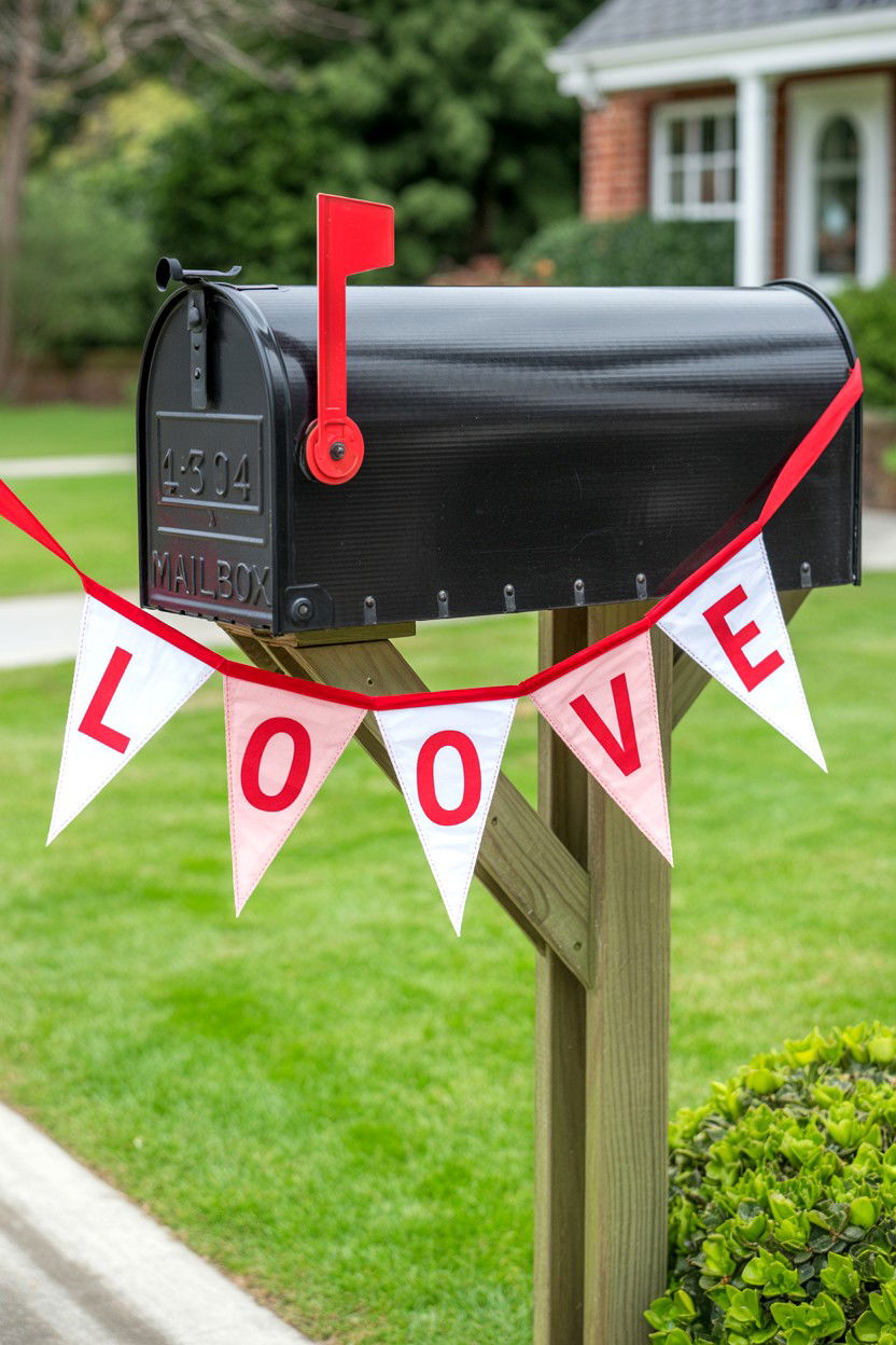 Valentine Mailbox Banner - 25 Valentine's Day Mailbox Decorating Ideas