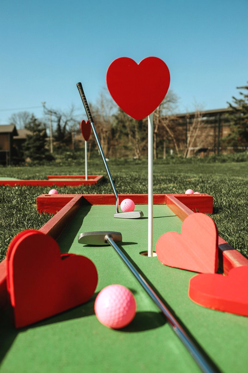 Valentine Mini Golf - 25 Valentine's Day Outdoor Game Ideas