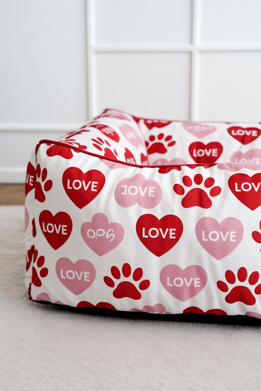Valentine Motif Pet Bed - 25 Valentine's Day Pet Bed Ideas