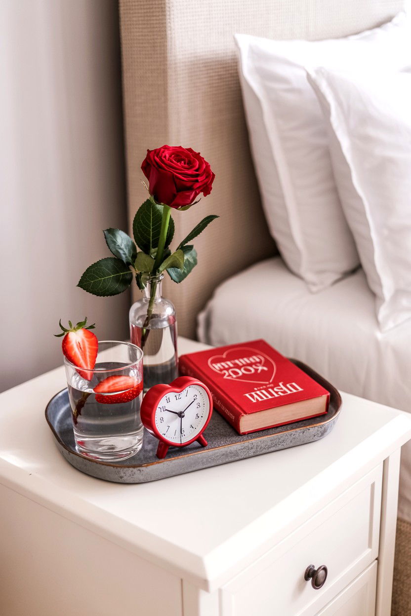 Valentine Nightstand Decor - 25 Valentine's Day Vignette Ideas