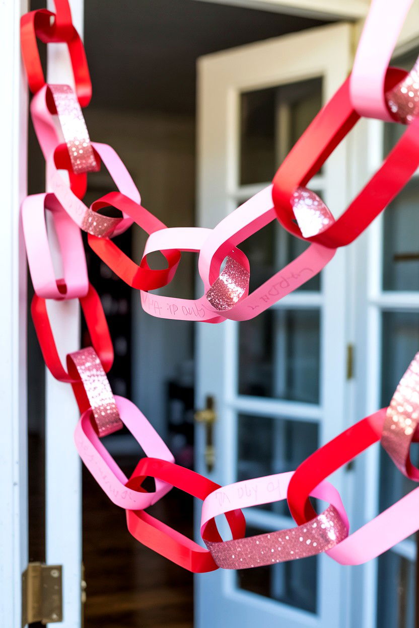 Valentine Paper Chain - 25 Valentine's Day Countdown Calendar Ideas