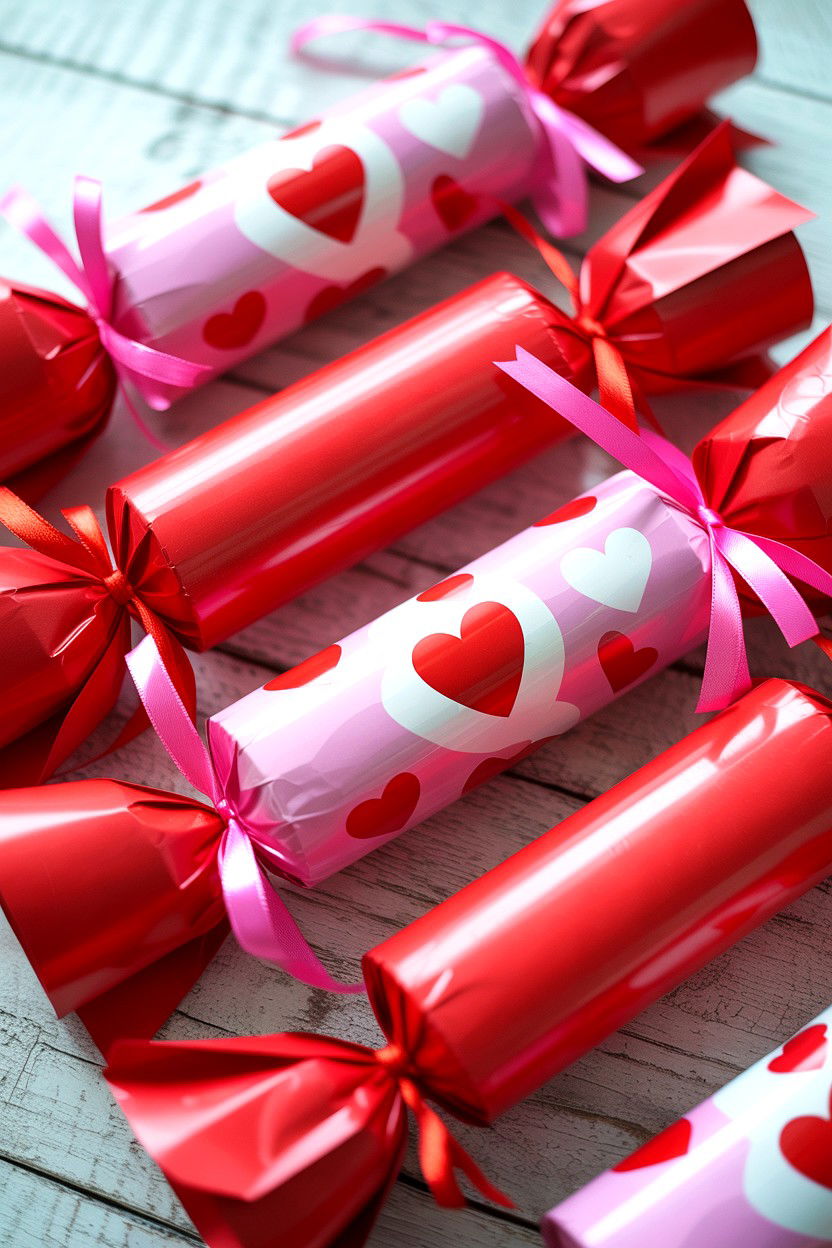 Valentine Party Crackers - 25 Valentine's Day Tissue Paper Ideas