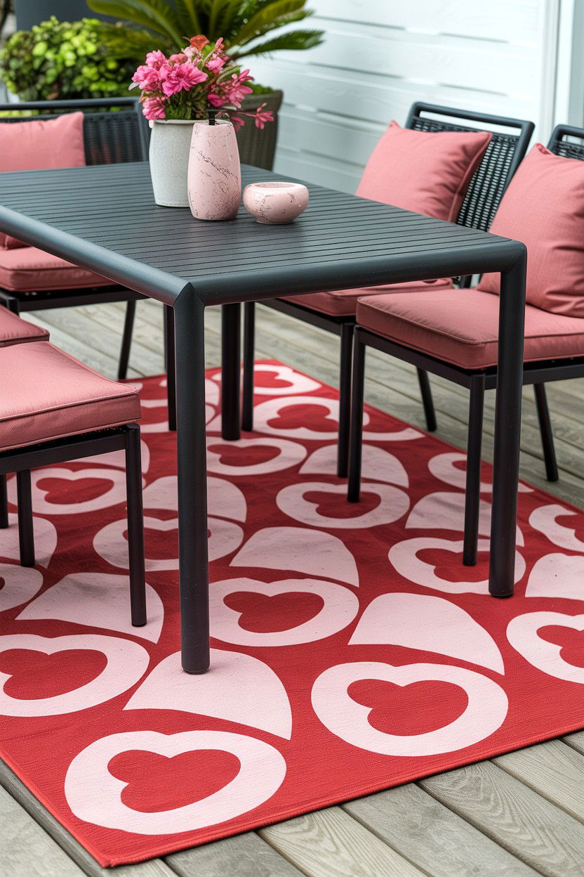 Valentine Patio Rugs - 25 Valentine's Day Patio Decorating Ideas