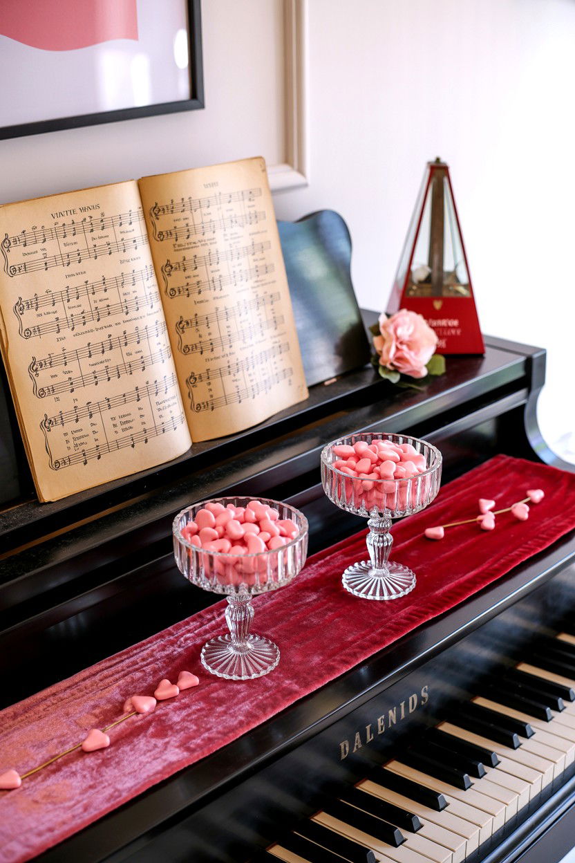 Valentine Piano Decor - 25 Valentine's Day Vignette Ideas
