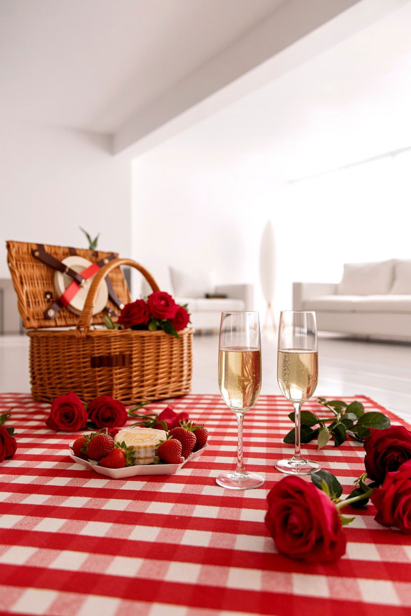 Valentine Picnic Indoors - 25 Family Valentine's Day Ideas