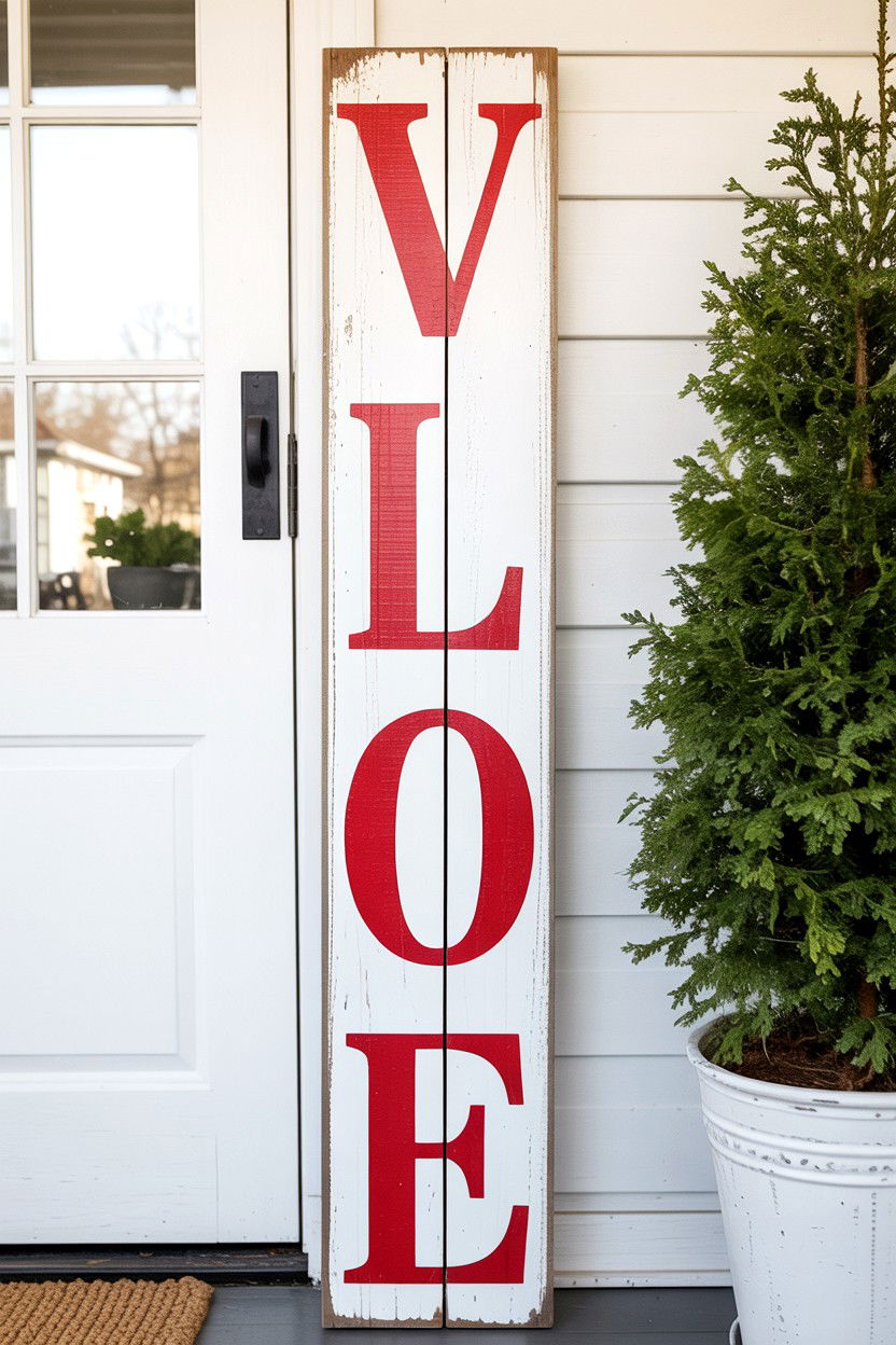 Valentine Porch Sign - 25 Valentine's Day Front Porch Decor Ideas