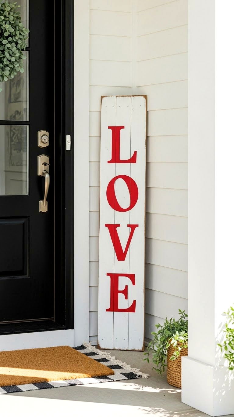 Valentine Porch Sign - 25 valentine's day outdoor decor ideas