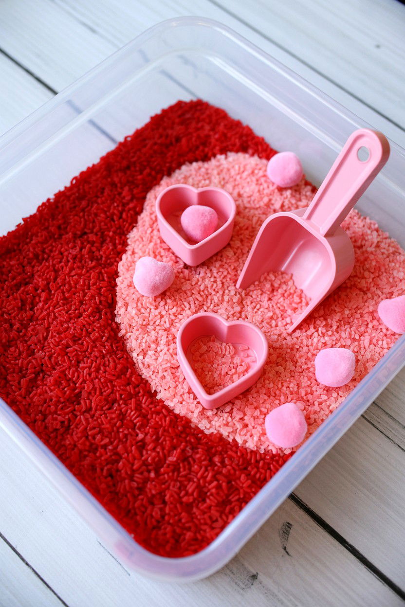Valentine Sensory Bin - 25 Valentine's Day Gifts for Toddlers