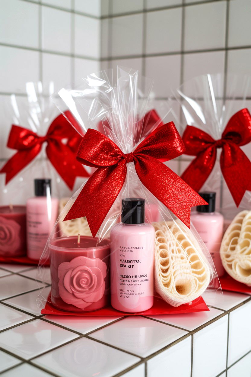 Valentine Spa Kit Bags - 25 Valentine's Day Cellophane Bag Ideas