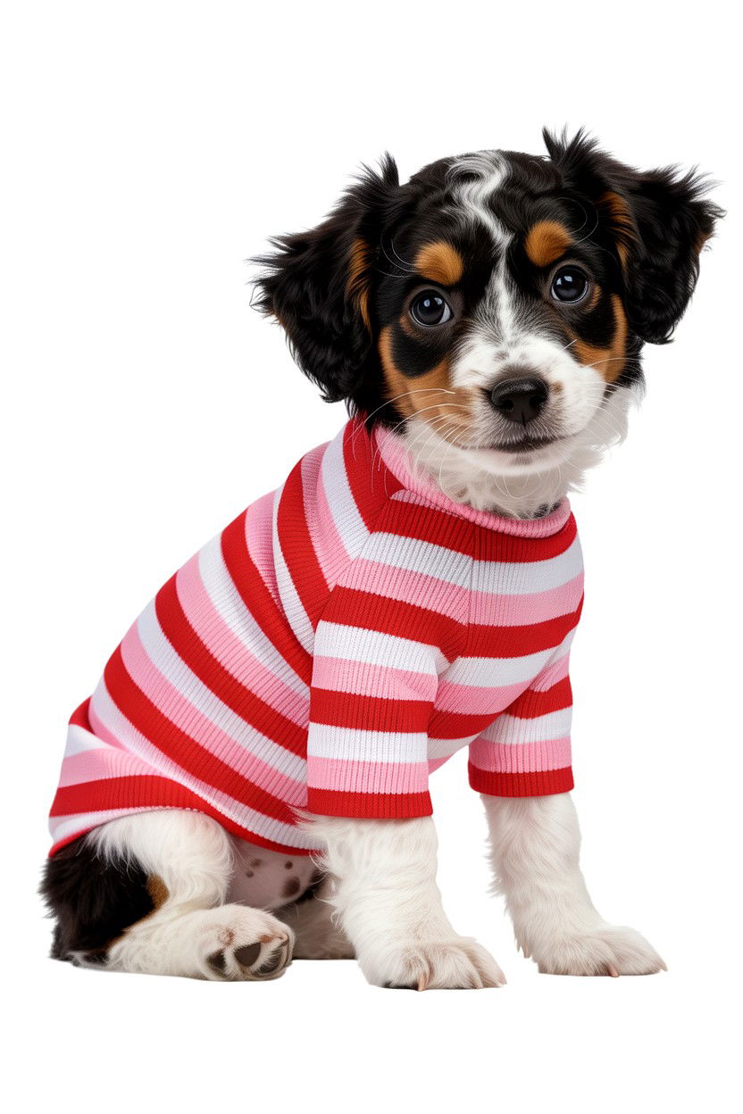 Valentine Stripe Puppy Sweater - 25 Valentine's Day Pet Sweater Ideas