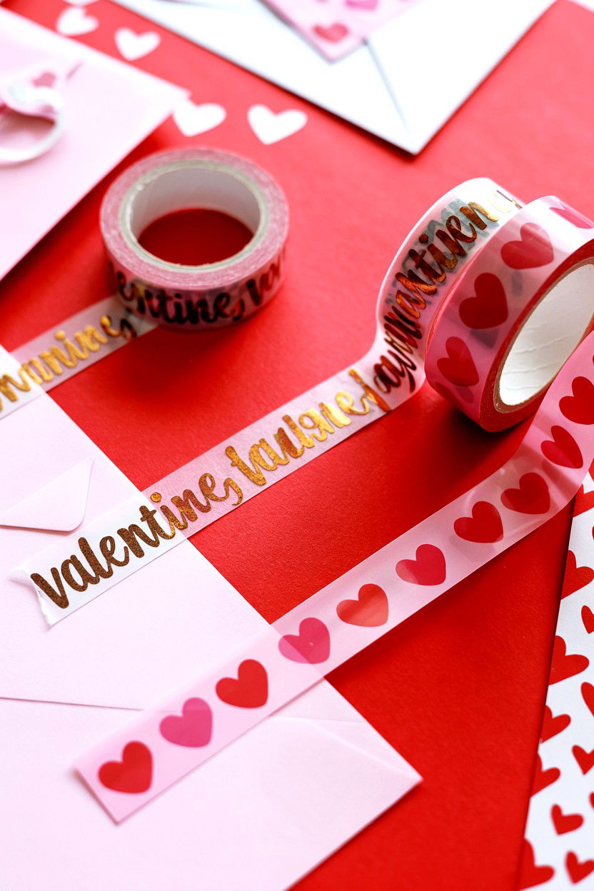 Valentine Washi Tape Supplies - 25 Valentine's Day Stationery Ideas