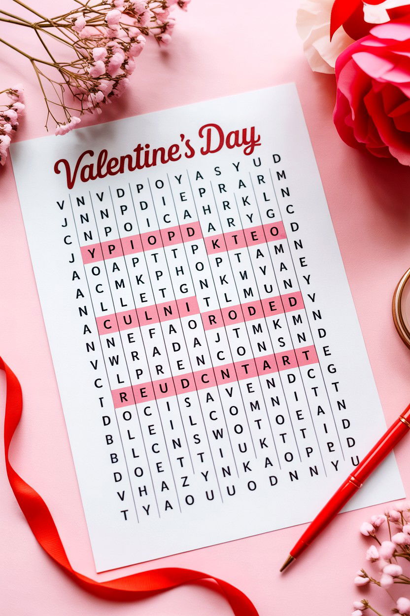 Valentine Word Search - 25 Valentine's Day Word Games