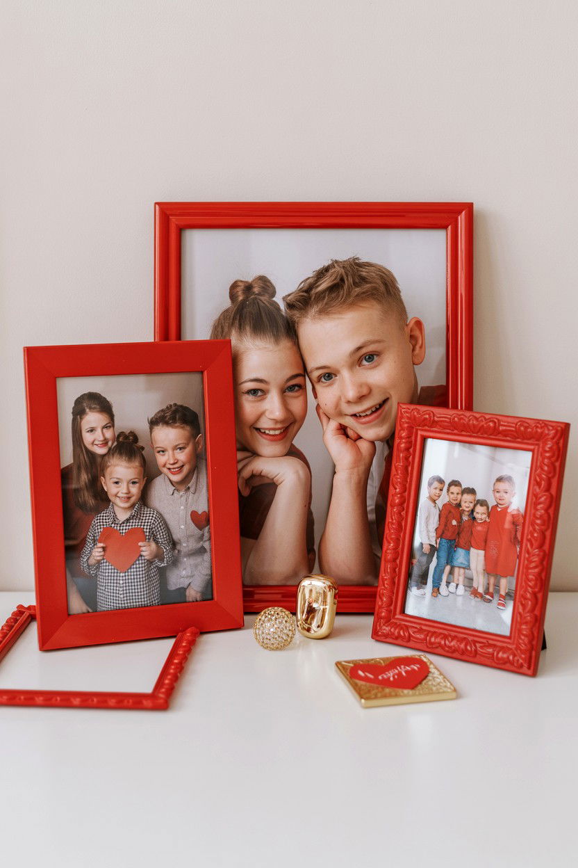 Valentine picture frames - 25 Valentine's Day Shelf Decor Ideas