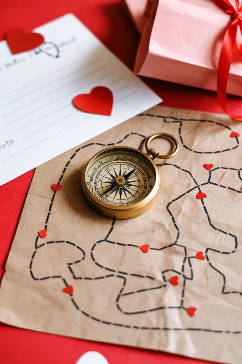 Valentine scavenger hunt map - 25 Valentine's Day Scavenger Hunt Ideas