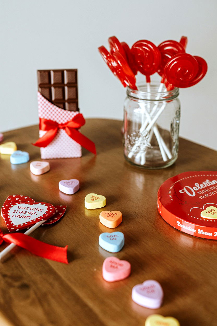 Valentine scavenger hunt with candy - 25 Valentine's Day Treasure Hunt Ideas