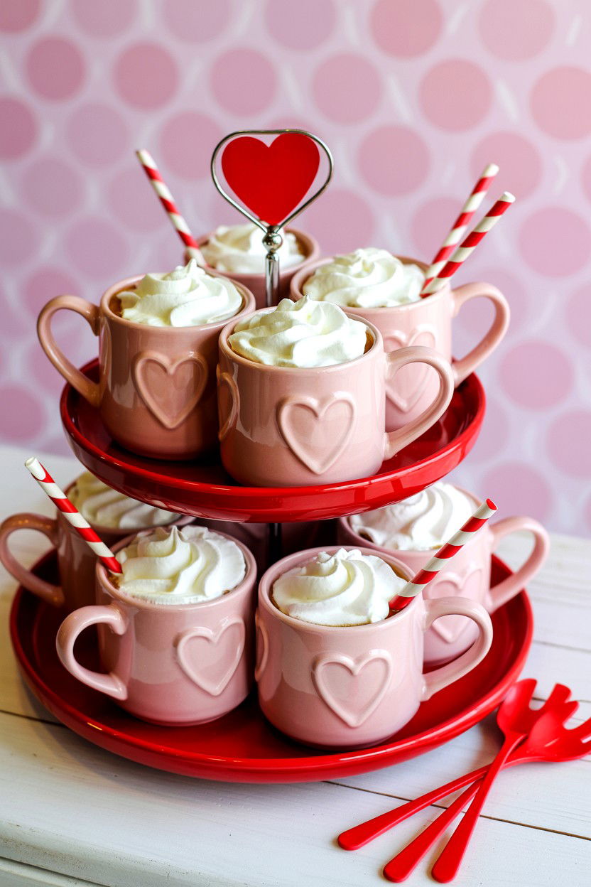 Valentine tiered tray mugs - 25 Modern Valentine's Day Tiered Tray Ideas