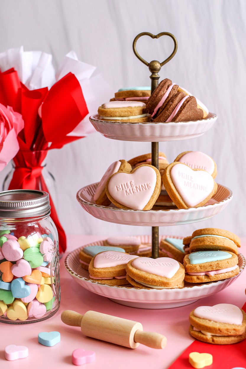 Valentine tiered tray sweets - 25 Modern Valentine's Day Tiered Tray Ideas