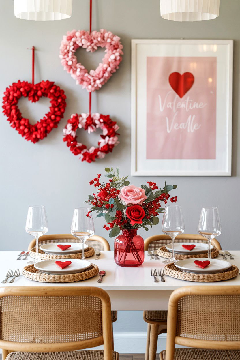 Valentine wall decor - 25 Valentine's Day Dining Room Decor Ideas