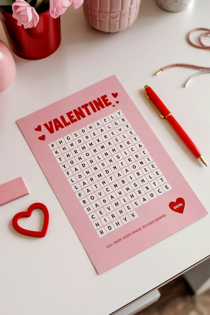 Valentine word scramble - 25 Valentine's Day Guessing Games