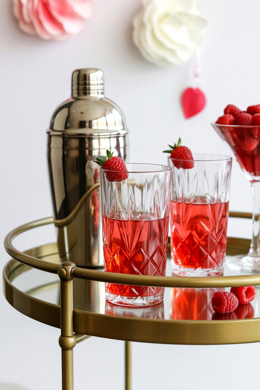 Valentines Day Mocktail Bar - 25 Valentine's Day Indoor Photo Ideas