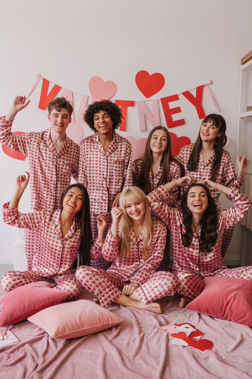 Valentines Day Pajama Party - 25 Valentine's Day Ideas for College Students