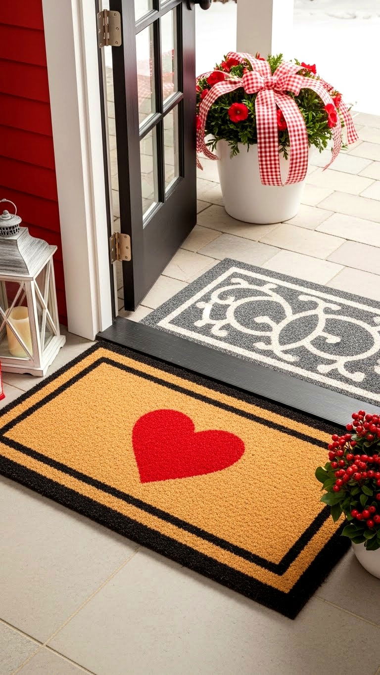 Valentines Day door mat - 25 valentine's day decor ideas