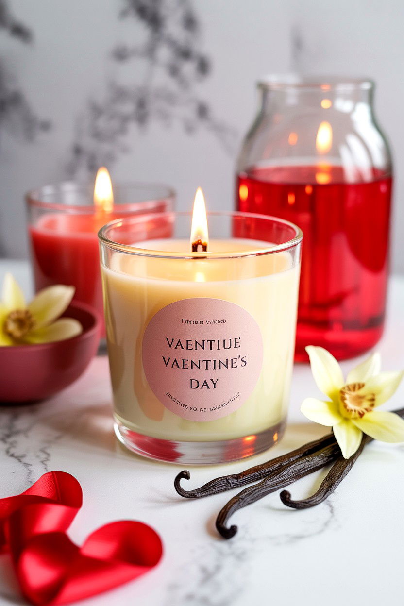 Vanilla Soy Candle - 25 Valentine's Day Aromatherapy Ideas