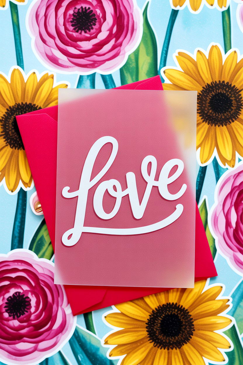 Vellum Overlay Card - 25 Layered Valentine's Day Card Ideas