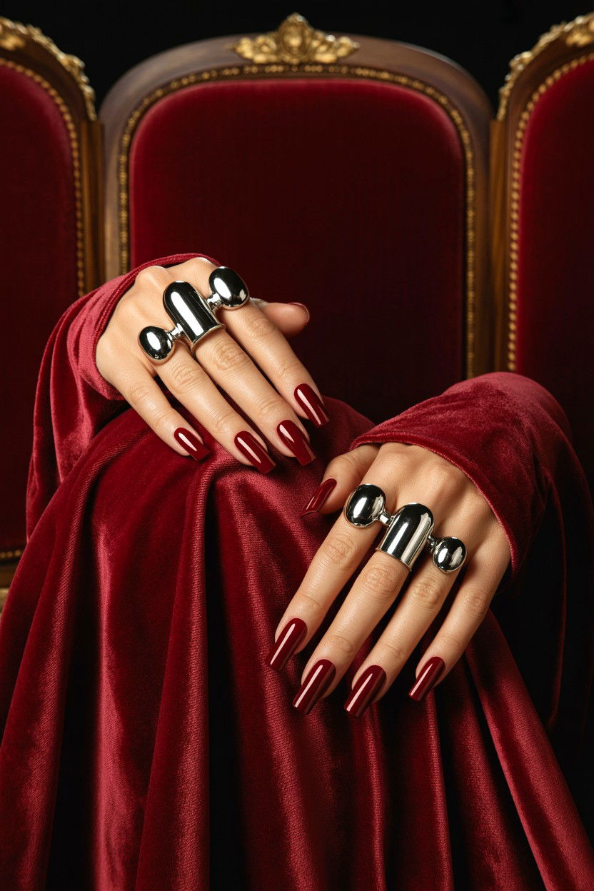 Velvet Chrome - 25 Chrome Valentine's Day Nail Ideas