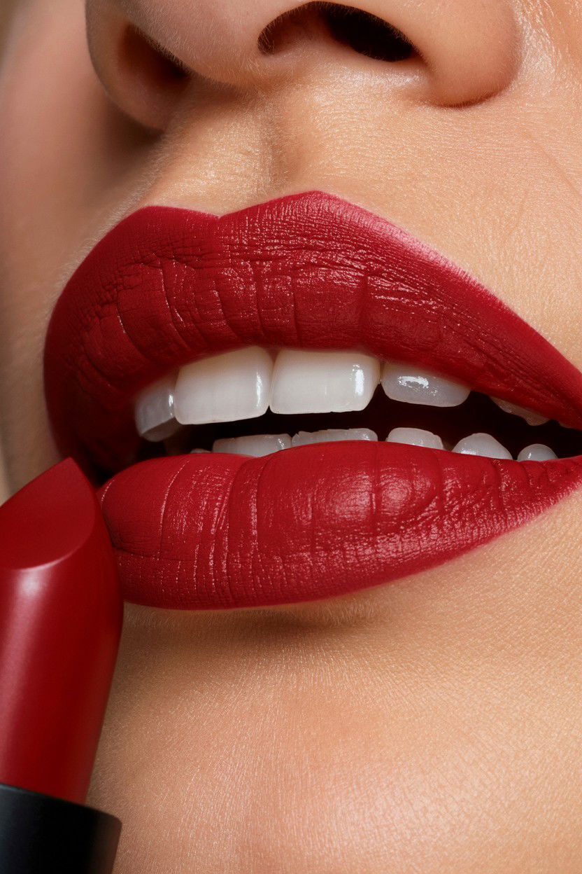 Velvet Crimson Lipstick - 25 Valentine's Day Lip Looks