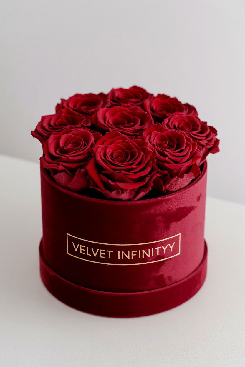 Velvet Infinity Rose Box - 25 Valentine's Day Infinity Rose Ideas